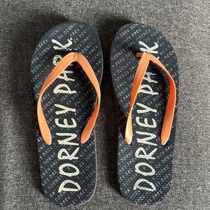 Dorney Park Flip Flops - Black and Orange